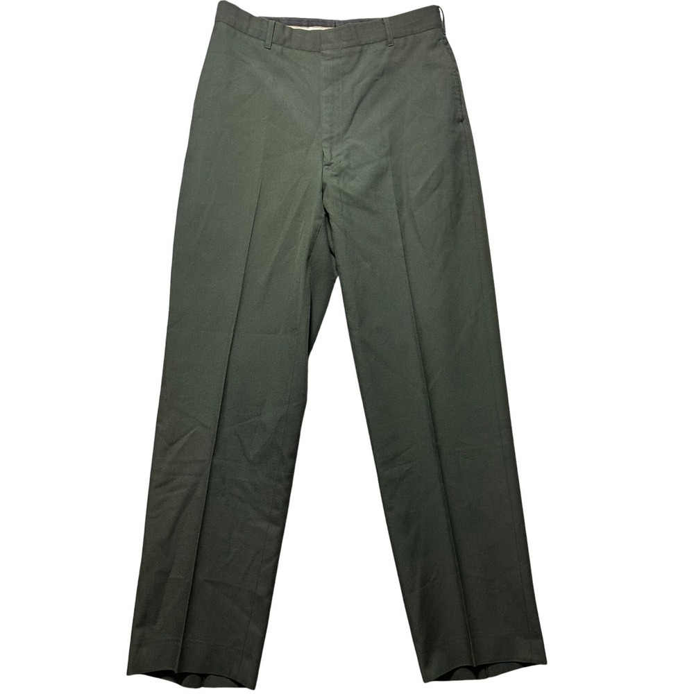 DSCP Army Green Dress Trousers 35L‎ Poly/Wool Military Pants Permanent Crease